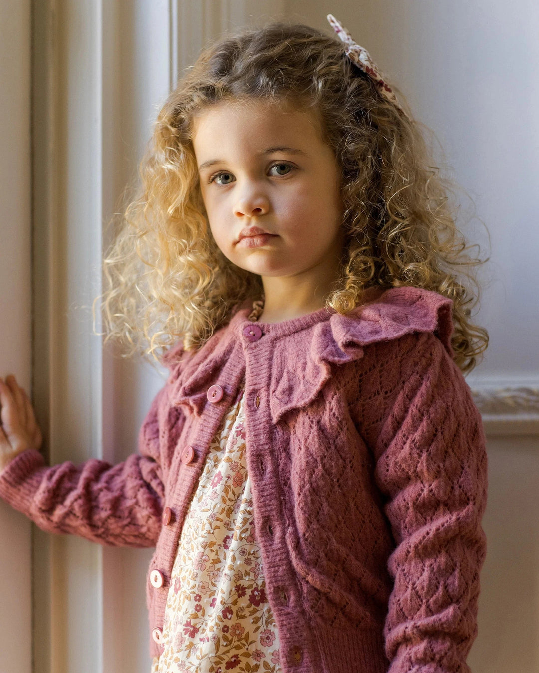 Noralee Baby Ruffle Cardigan - Raspberry