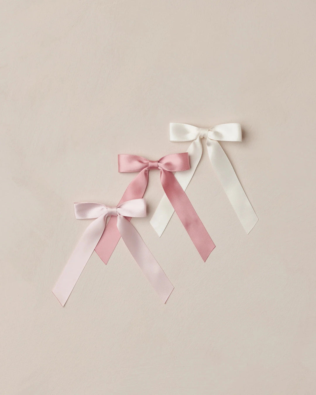 Noralee Baby Satin Ribbon Bows - Ivory, Rose, Raspberry