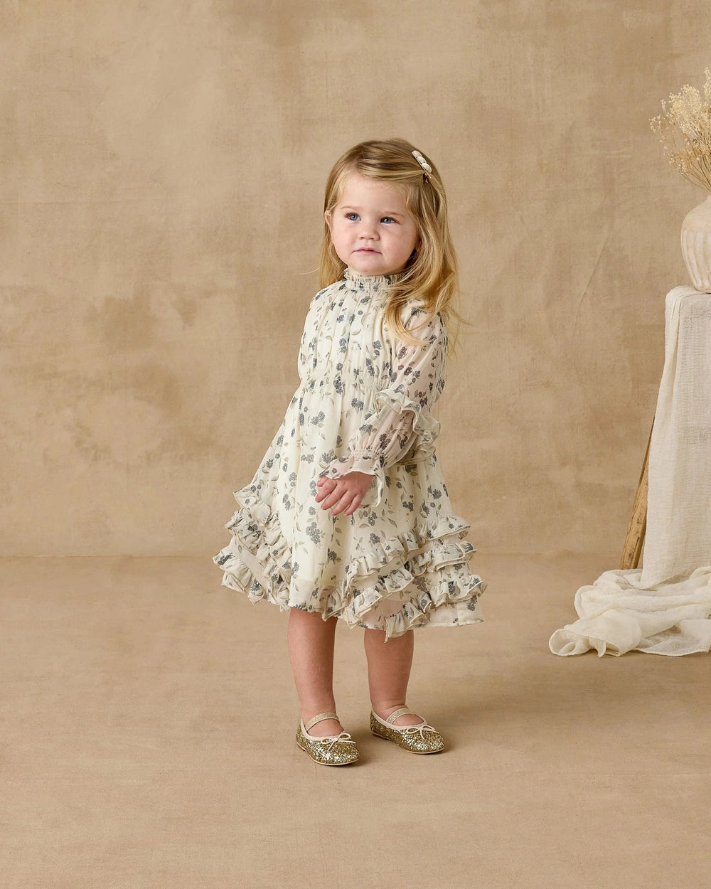 Noralee Baby Velvet Heart Clips - Ecru