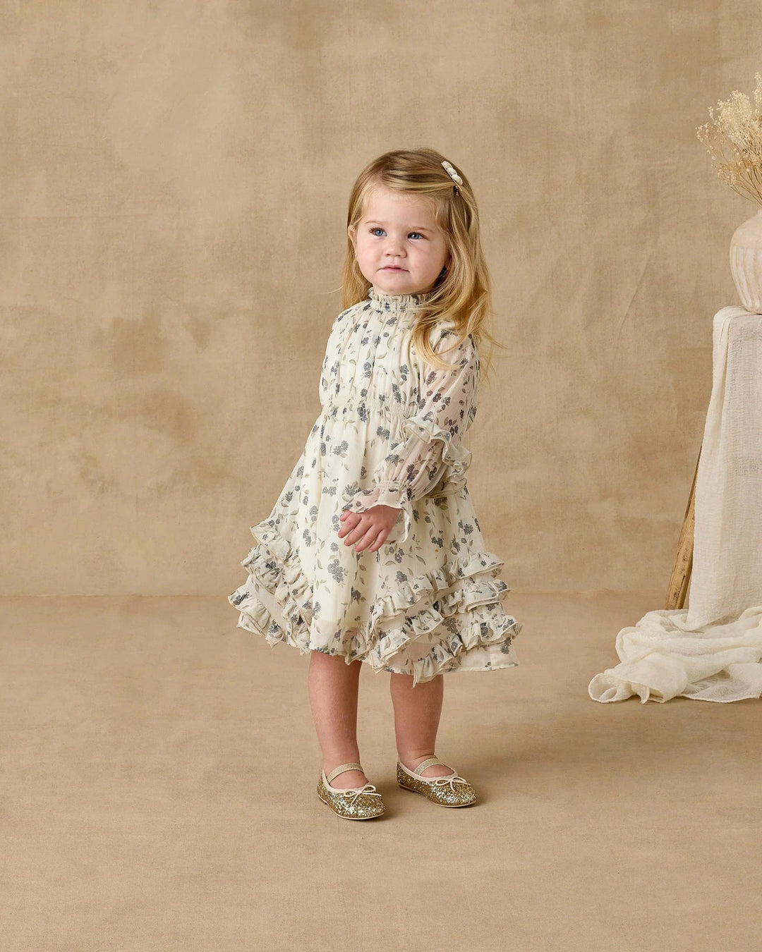 Noralee Baby Velvet Heart Clips - Ecru