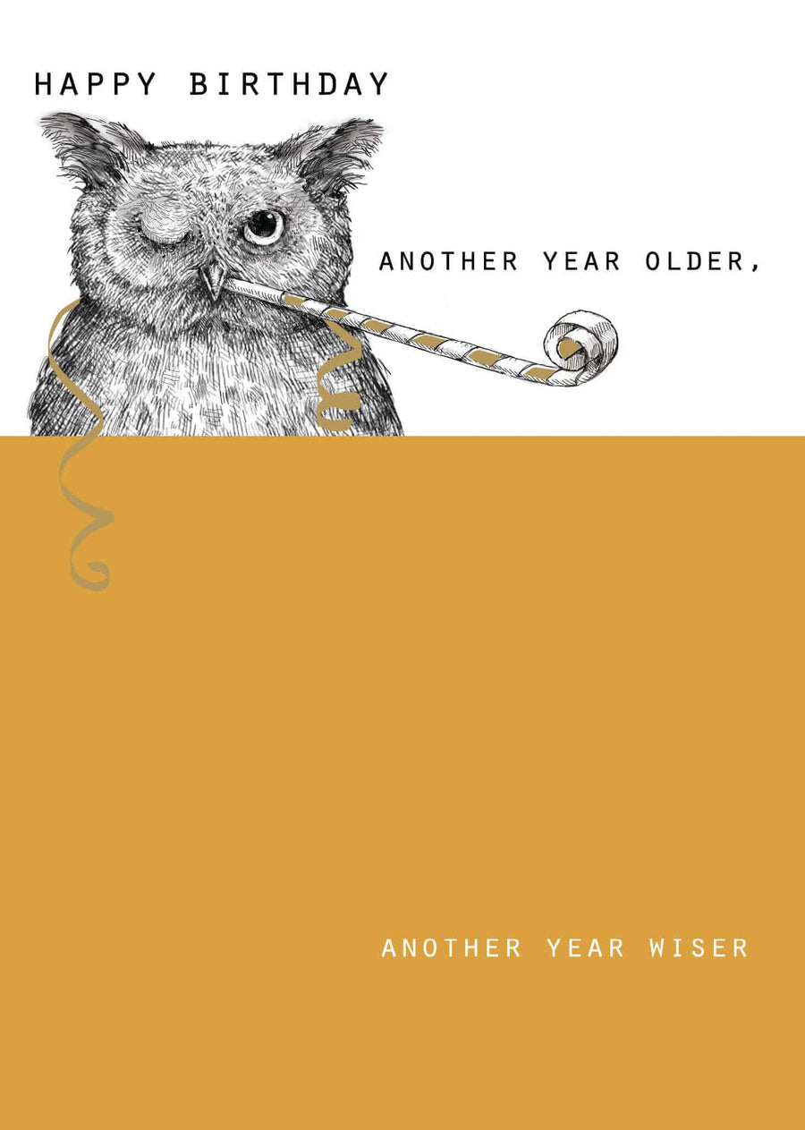 Notes & Queries birthday card Owl Birthday Card