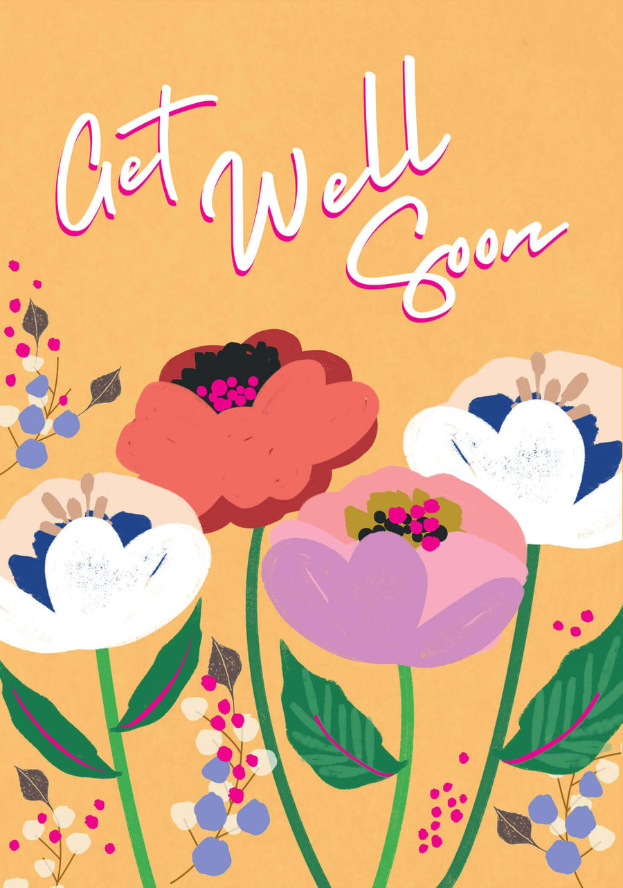 Notes & Queries Greeting Card Flowers Get Well Soon Card