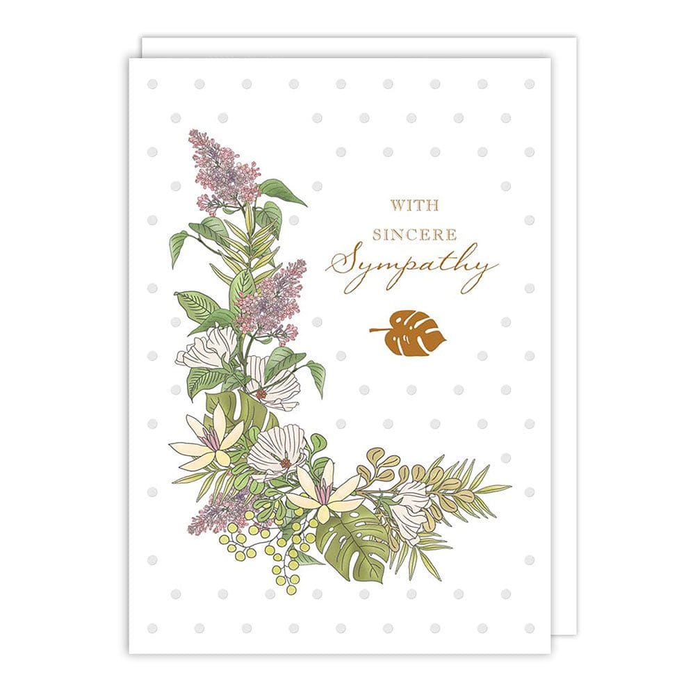 Notes & Queries sympathy card Floral Leaf Sympathy Card