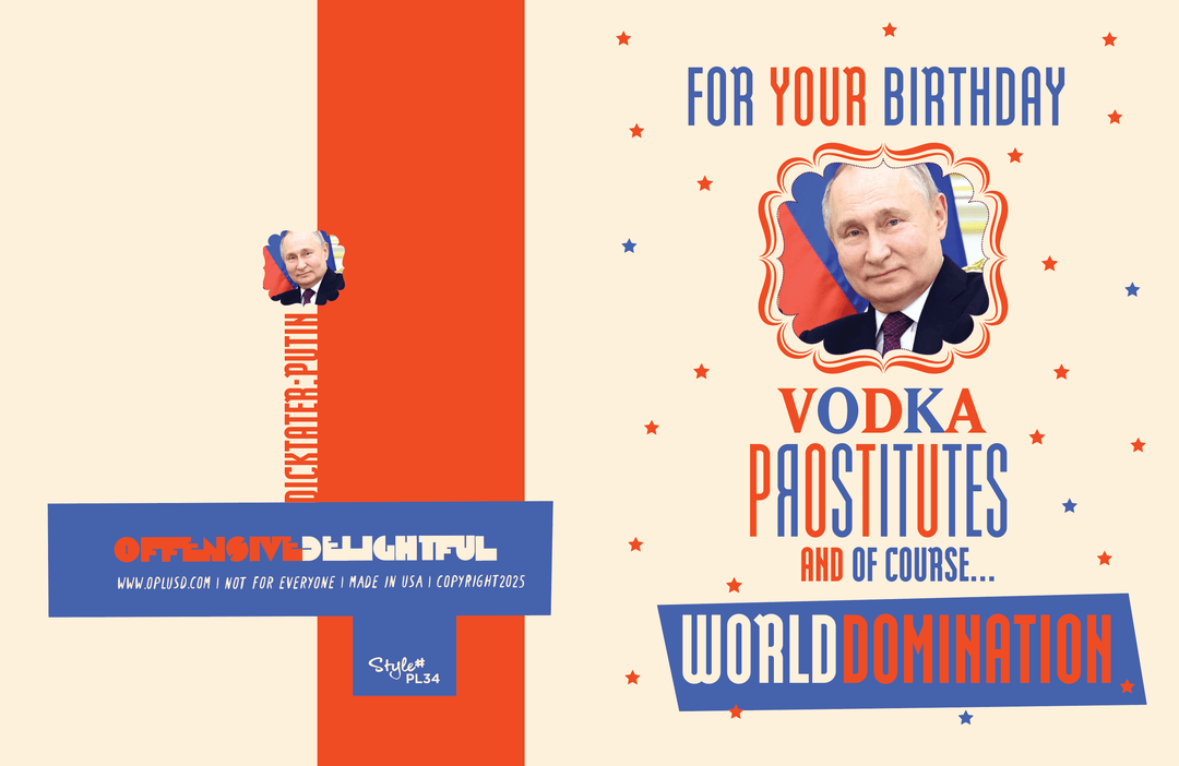 OffensiveDelightful Cards Dictator Putin Birthday Card