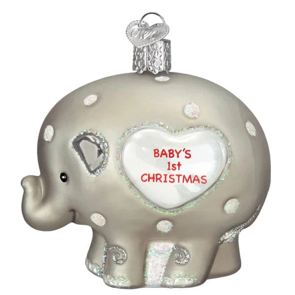 Old World Christmas Holiday Baby's 1st Elephant Ornament