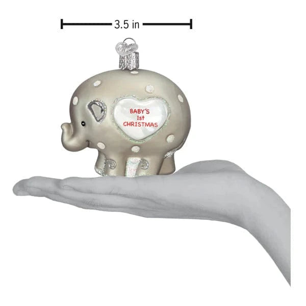 Old World Christmas Holiday Baby's 1st Elephant Ornament