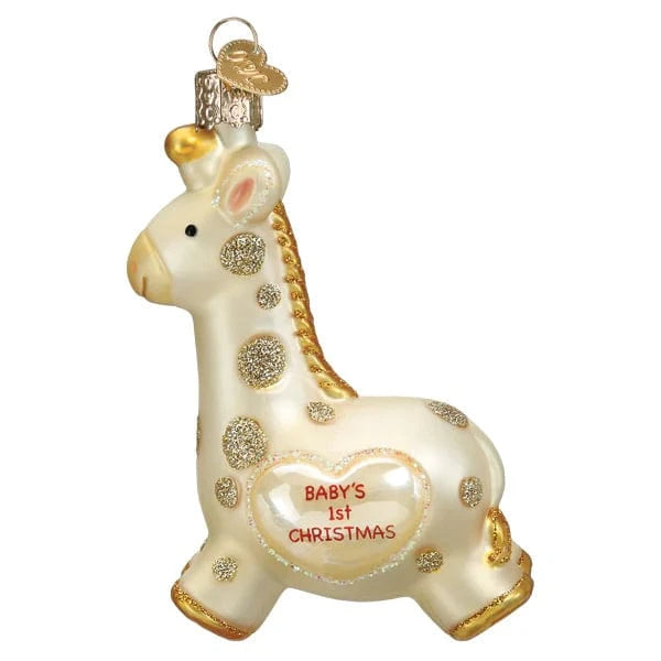 Old World Christmas Holiday Baby's First Christmas Giraffe Ornament