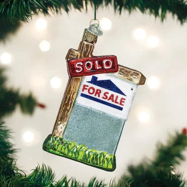 Old World Christmas Holiday Realty Sign Ornament