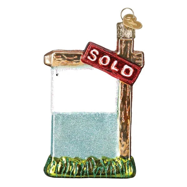 Old World Christmas Holiday Realty Sign Ornament