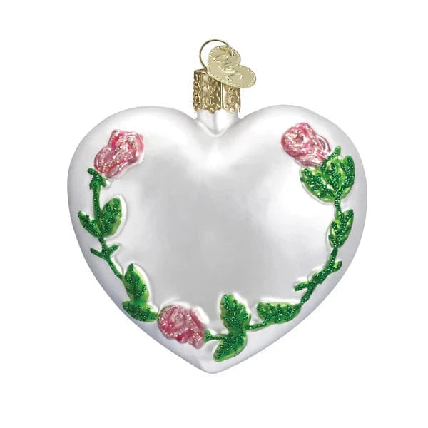 Old World Christmas Holiday Wedding Heart Ornament
