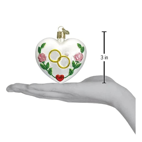 Old World Christmas Holiday Wedding Heart Ornament