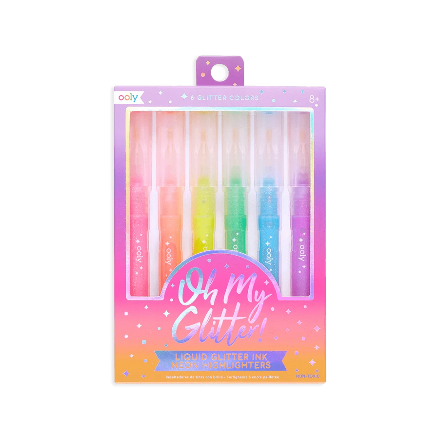 OOLY Art Supplies Oh My Glitter! Neon Highlighters