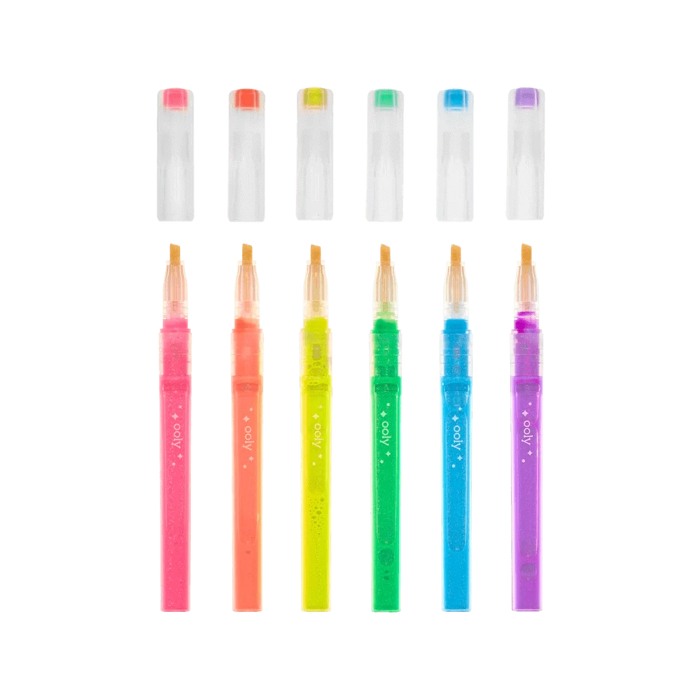 OOLY Art Supplies Oh My Glitter! Neon Highlighters