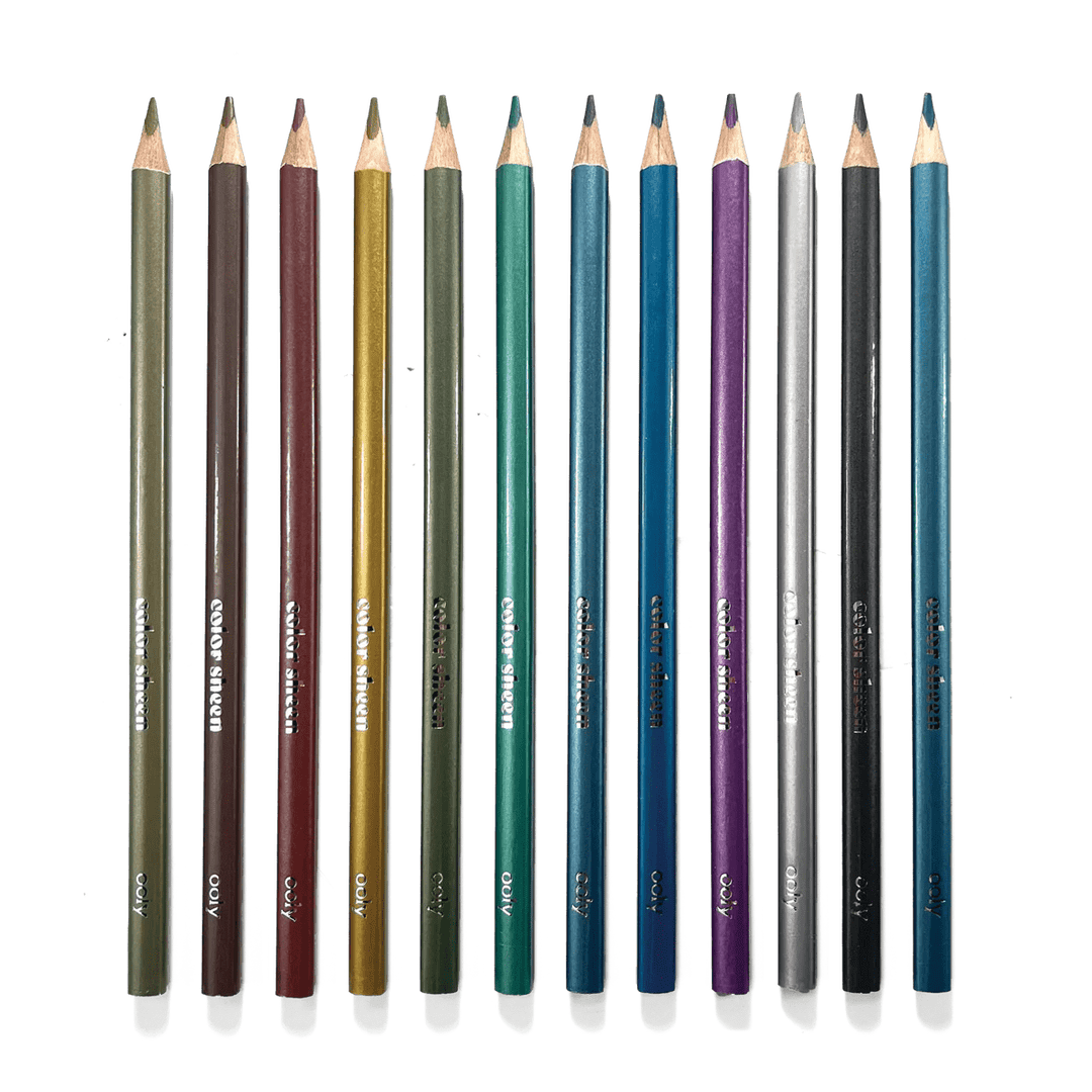 OOLY Art Supply Color Sheen Metallic Colored Pencils - Set of 12