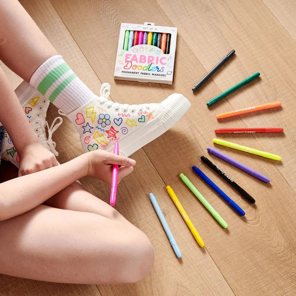 OOLY Paper Fabric Doodlers Markers - Set of 12