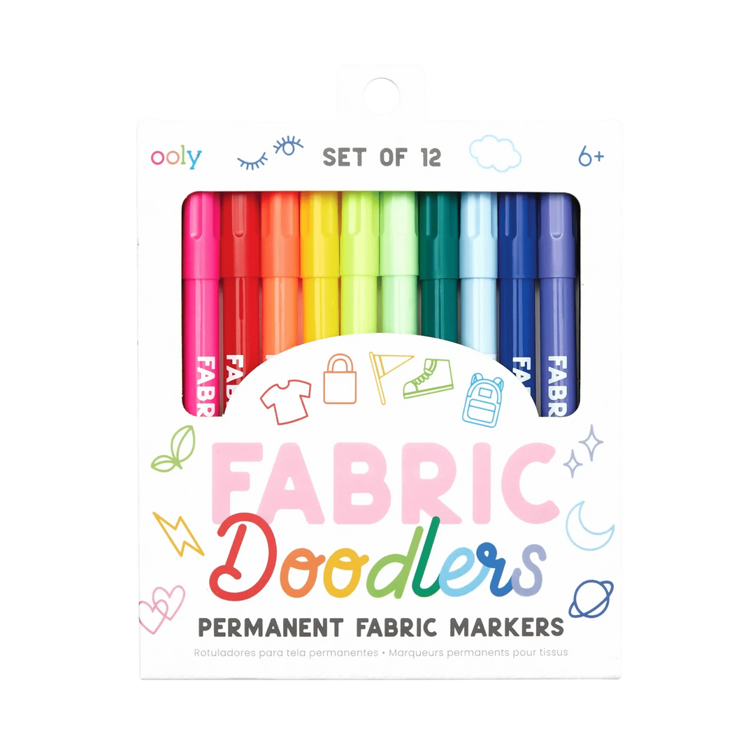 OOLY Paper Fabric Doodlers Markers - Set of 12