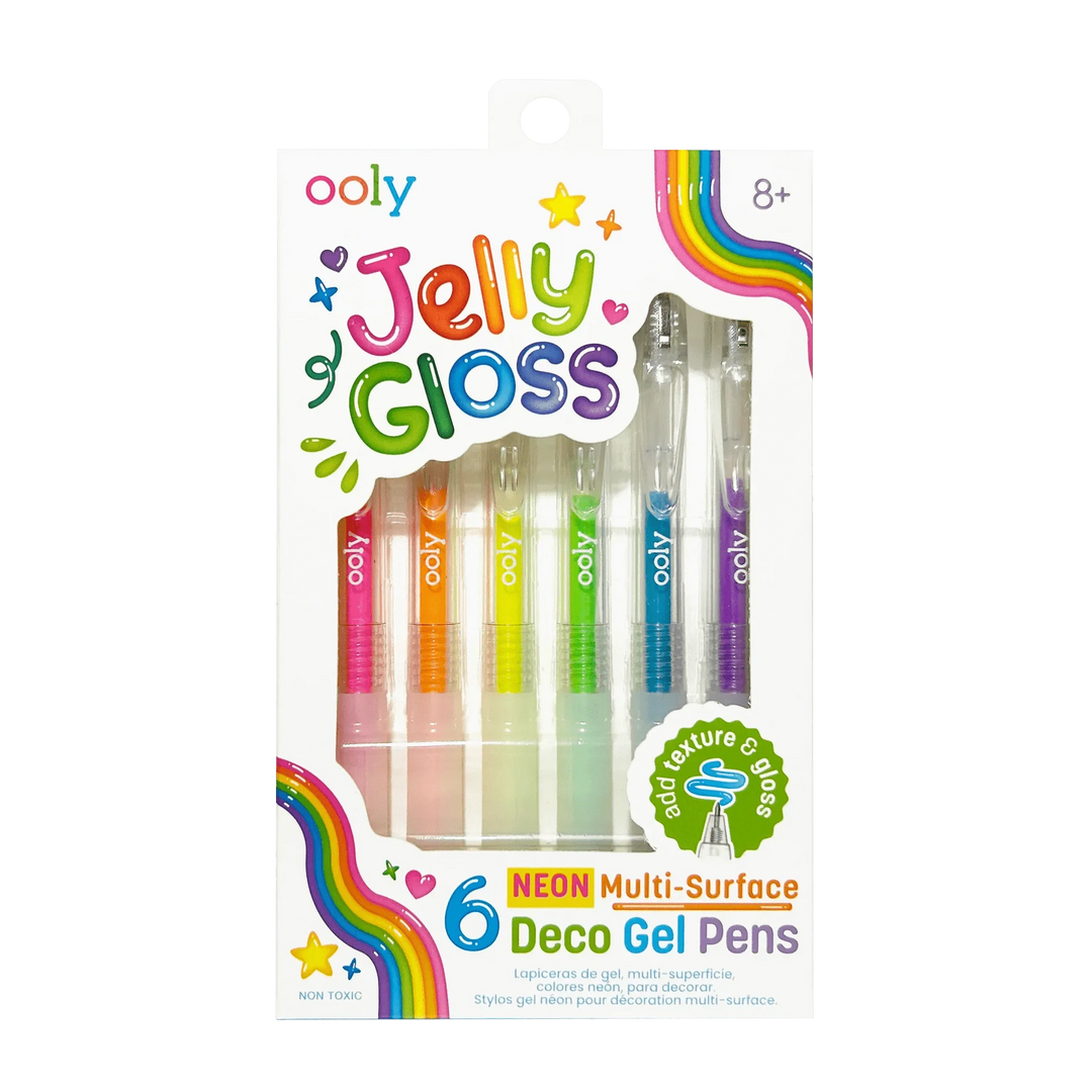 OOLY Paper Jelly Gloss Neon Multi-Surface Deco Gel Pens - Set of 6