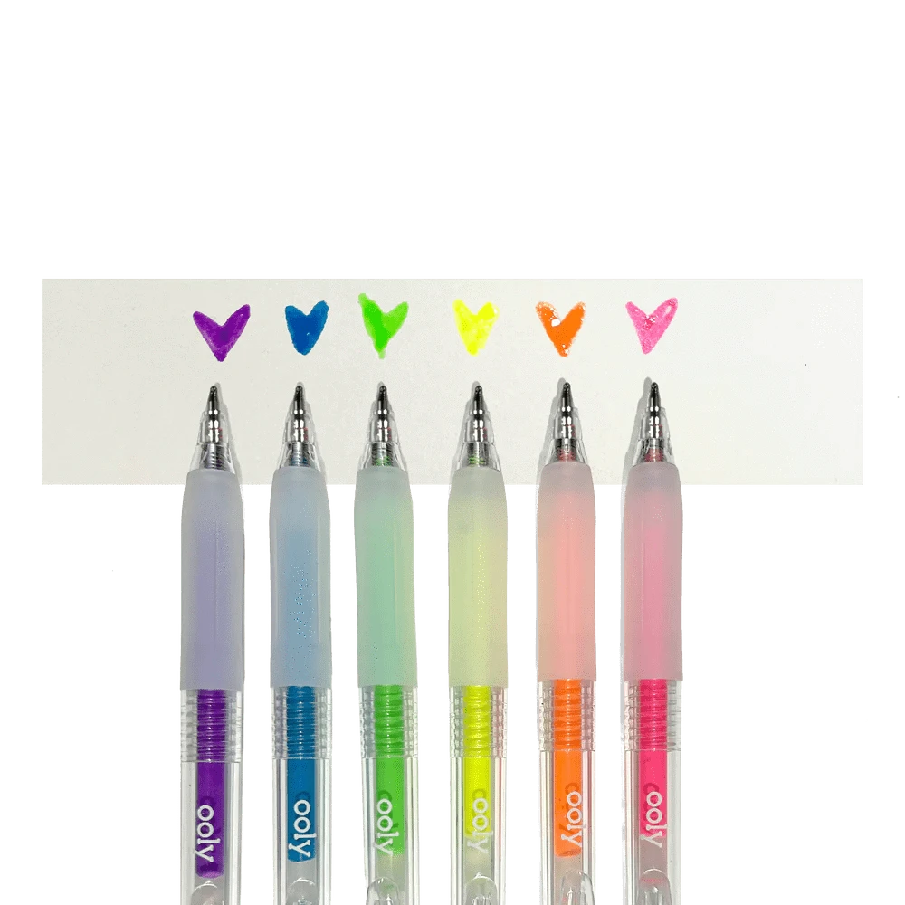 OOLY Paper Jelly Gloss Neon Multi-Surface Deco Gel Pens - Set of 6
