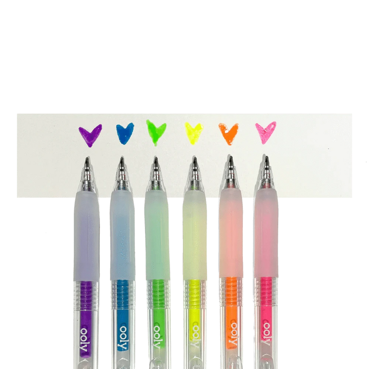 OOLY Paper Jelly Gloss Neon Multi-Surface Deco Gel Pens - Set of 6