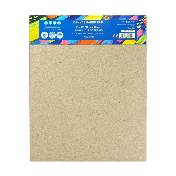 OOLY Paper Paintology Canvas Paper Pad - 15 Sheets