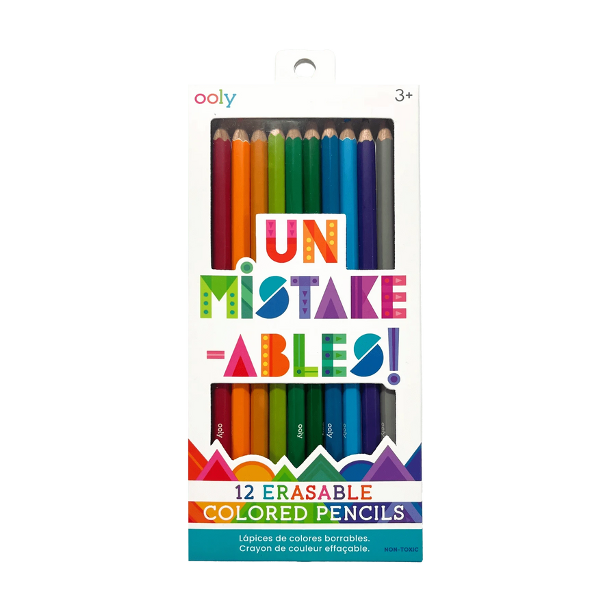 OOLY Paper Un-Mistakeables! Erasable Colored Pencils - Set of 12