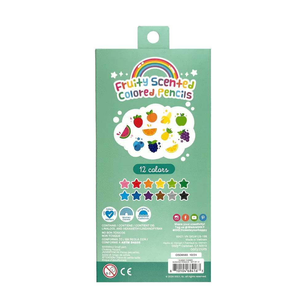 OOLY Paper Yummy Yummy Fruit Scented Colored Pencils - Set of 12