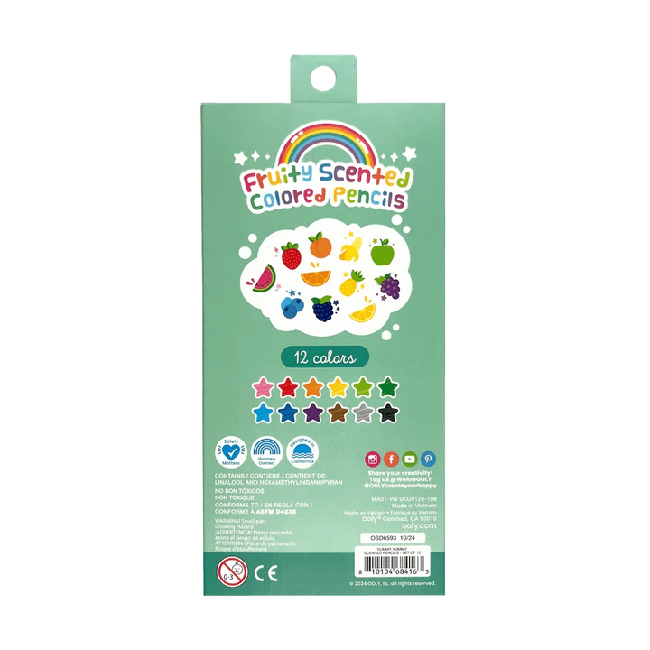 OOLY Paper Yummy Yummy Fruit Scented Colored Pencils - Set of 12