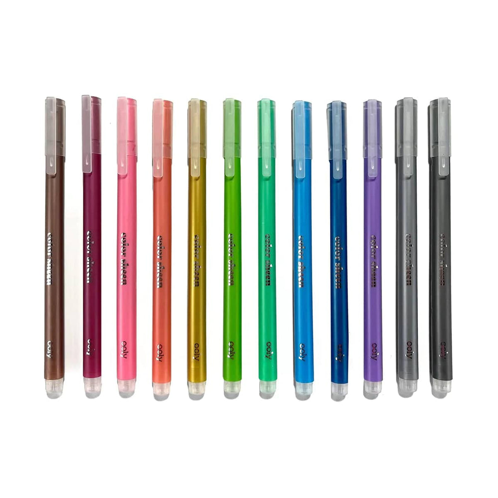 OOLY Pencils Color Sheen Metallic Colored Gel Pens - Set of 12 | OOLY