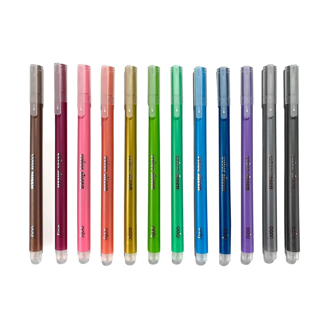 OOLY Pencils Color Sheen Metallic Colored Gel Pens - Set of 12 | OOLY