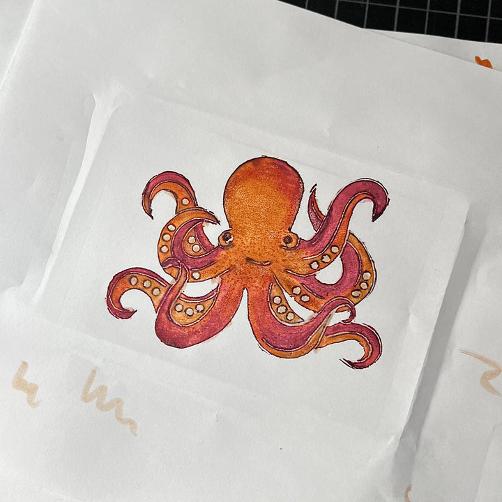 Originals Paper Art Cards CARVED Octopus Notecard | Gig Harbor