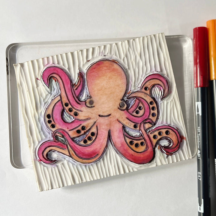 Originals Paper Art Cards CARVED Octopus Notecard | Gig Harbor