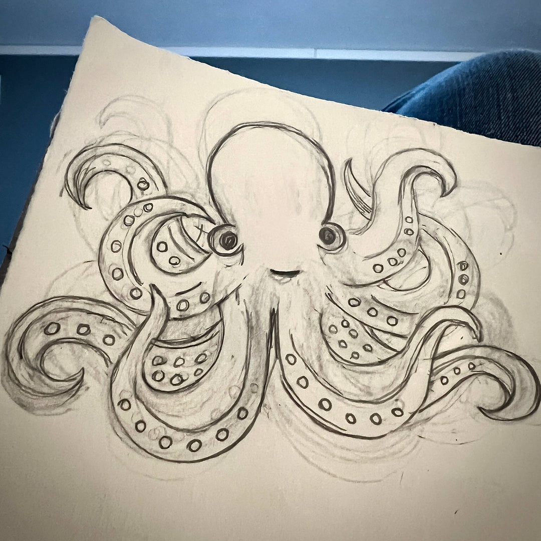 Originals Paper Art Cards CARVED Octopus Notecard | Gig Harbor