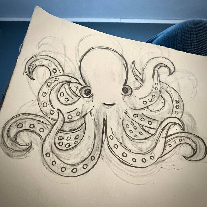 Originals Paper Art Cards CARVED Octopus Notecard | Gig Harbor