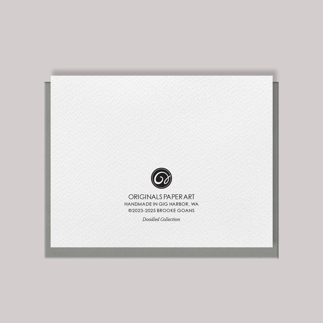 Originals Paper Art Cards Doodled Farm Fresh Flowers Flat Notes | Box of 8