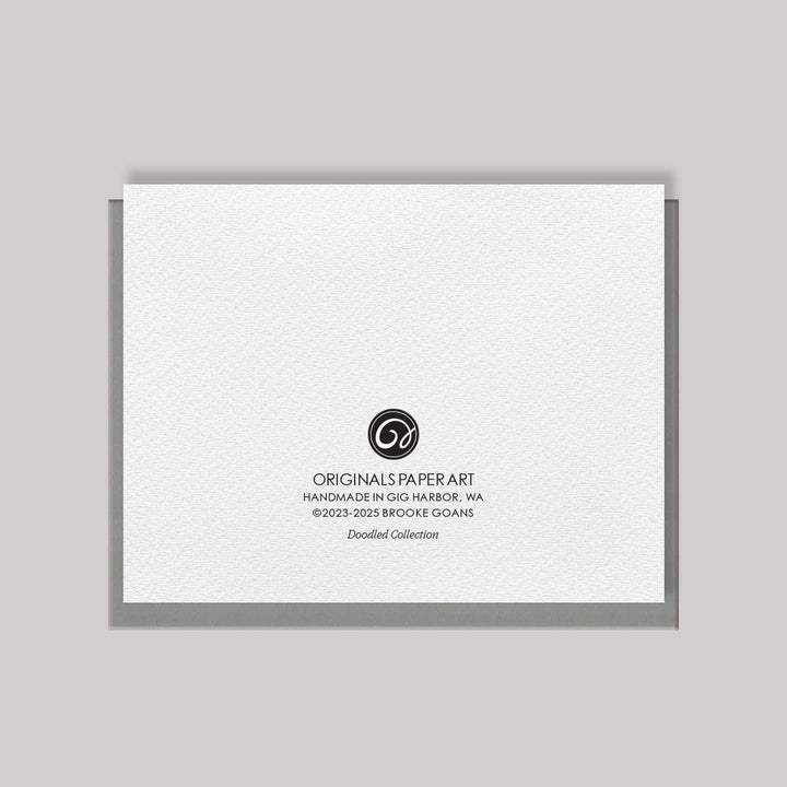 Originals Paper Art Cards Doodled Farm Fresh Flowers Flat Notes | Box of 8