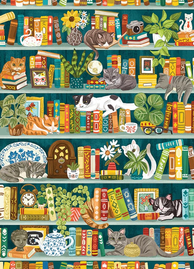 Outset Media Puzzles The Purrfect Bookshelf | 1000 Piece