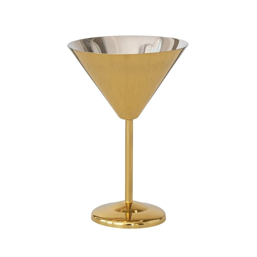 Paper Luxe Gold Finish Stainless Steel Martini Glass