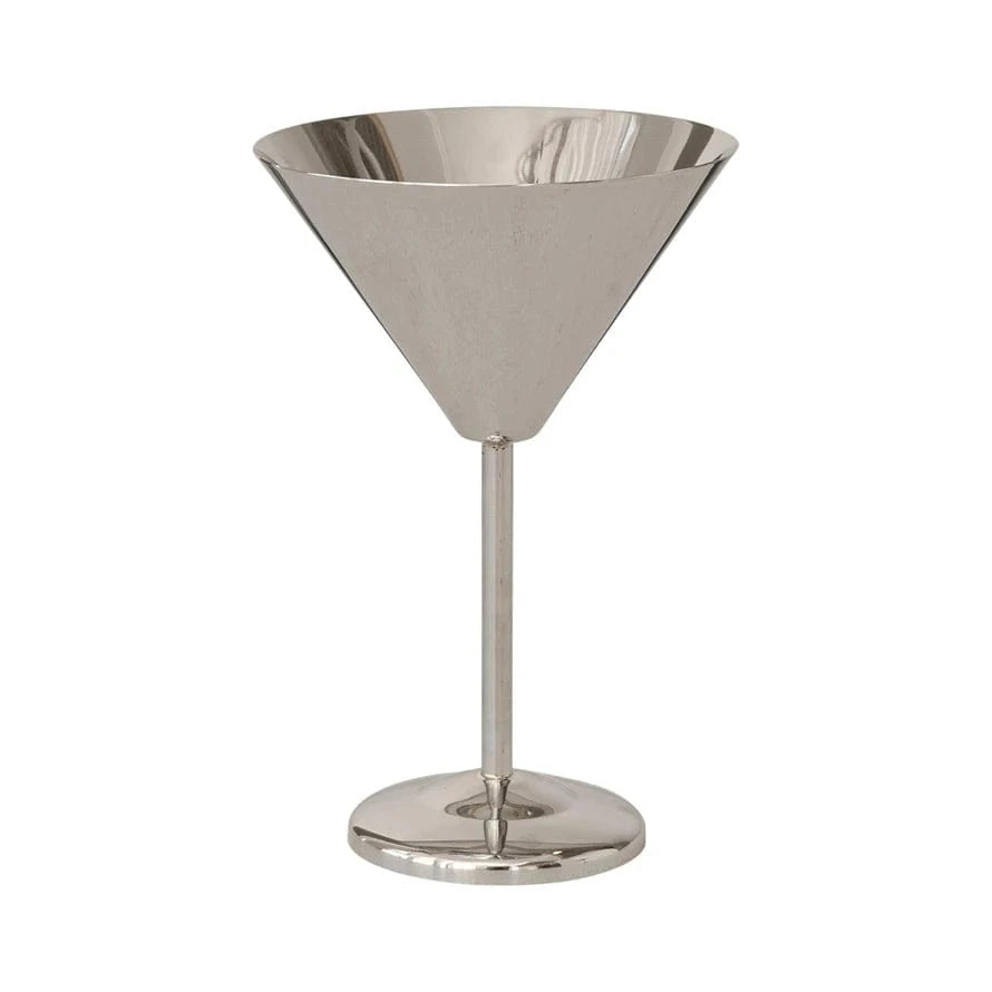 Paper Luxe Silver Finish Stainless Steel Martini Glass