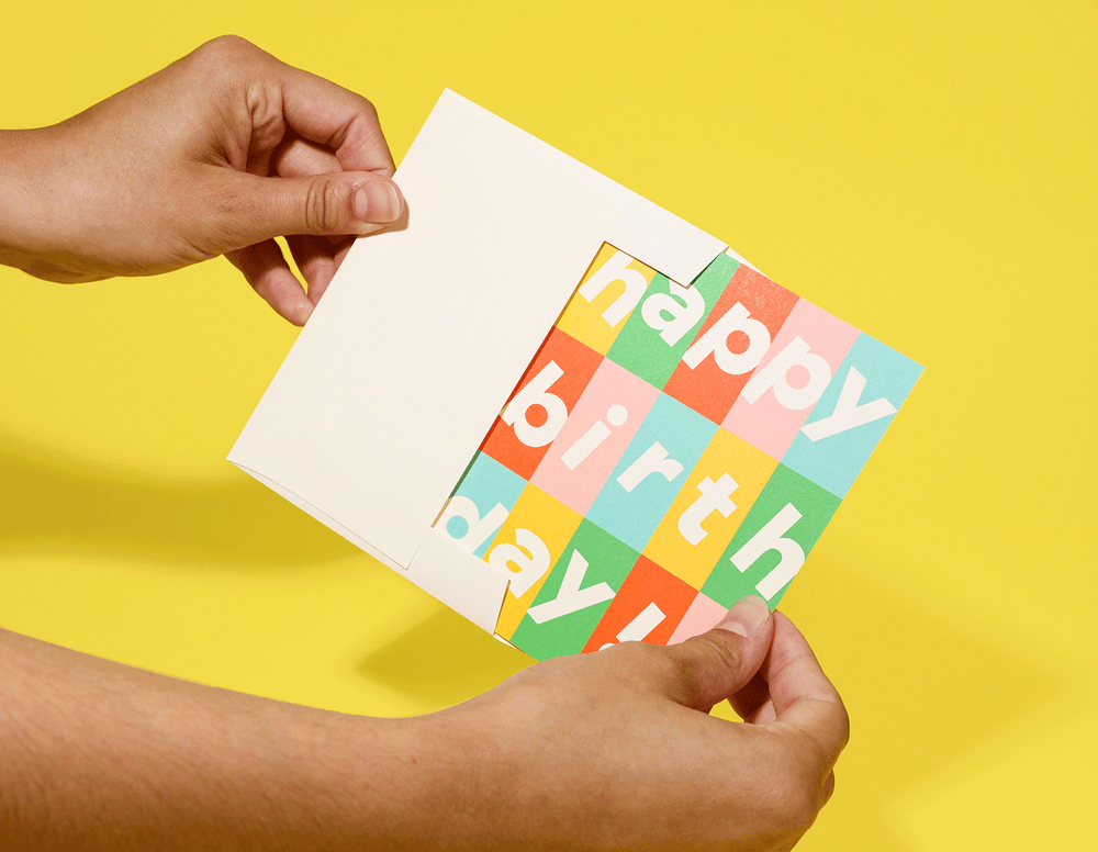 paper&stuff Card Birthday Grid Greeting Card