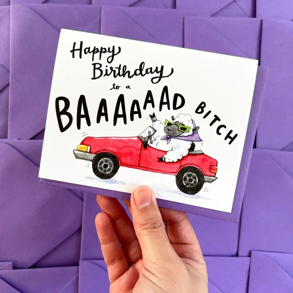 Paper Wilderness Single Card Baaaad Bitch Sheep Birthday Card