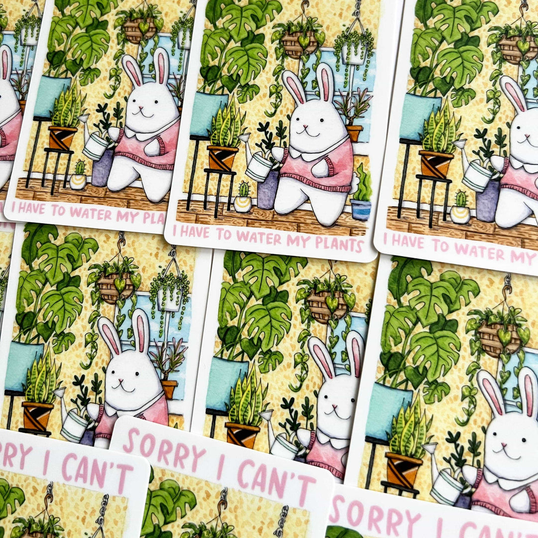 Paper Wilderness Sticker Sorry I Can't I Have To Water My Plants Sticker