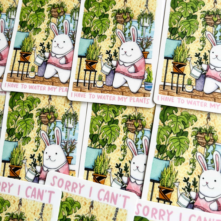 Paper Wilderness Sticker Sorry I Can't I Have To Water My Plants Sticker