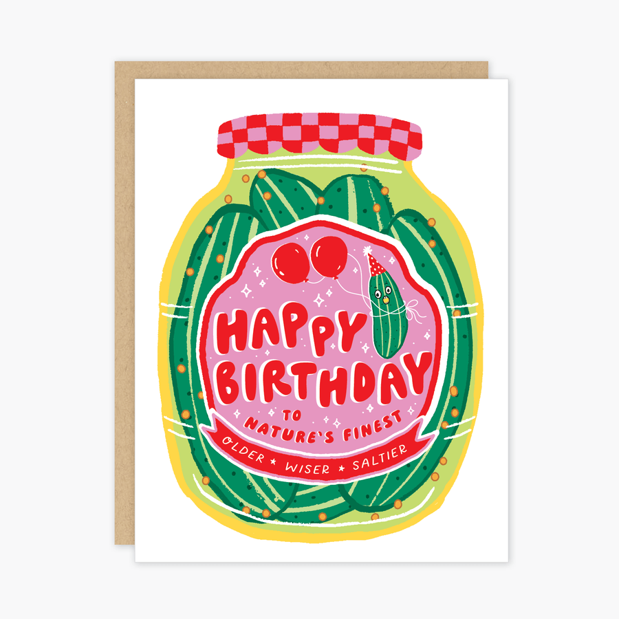 Party of One Card Birthday Pickles