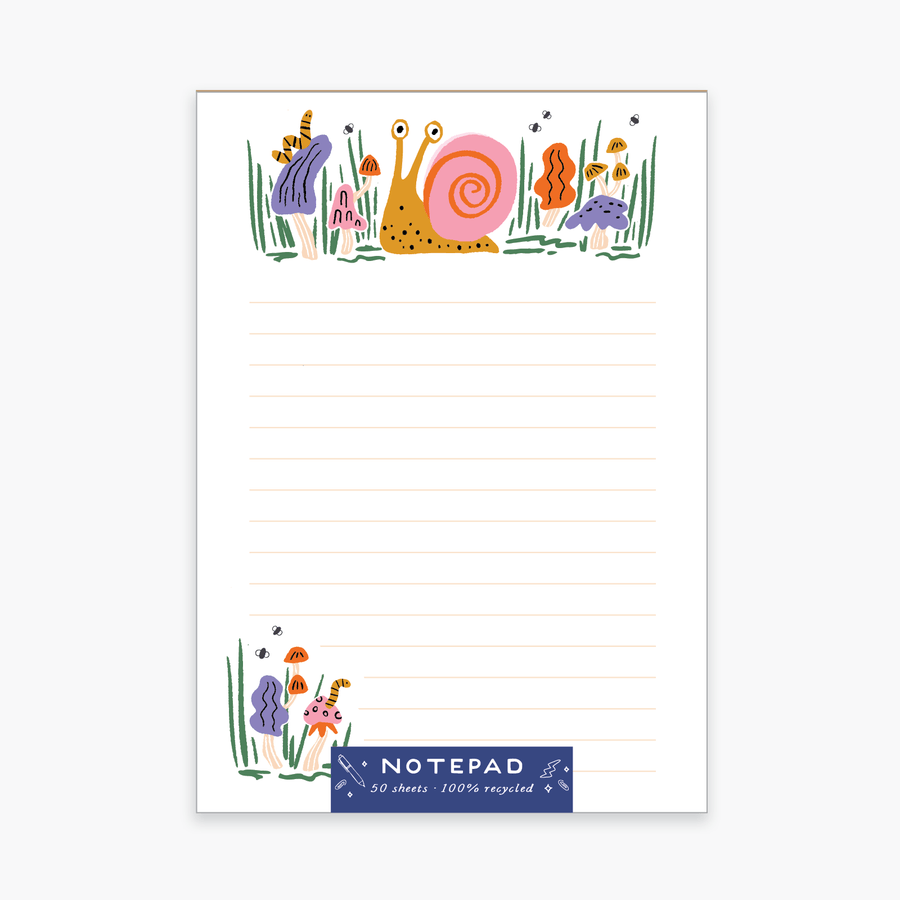 Party of One Notepad Shroomy Snail Notepad