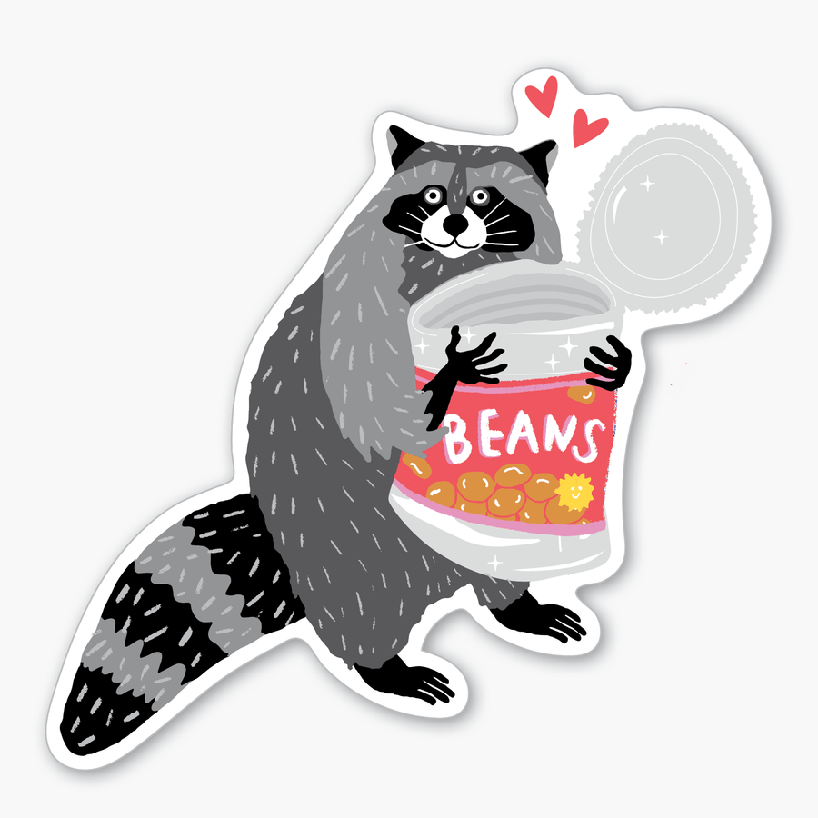 Party of One Sticker Beans Raccoon Sticker