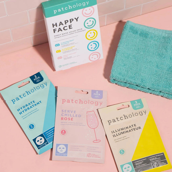 Patchology Skin Care Happy Face Sheet Mask Value Pack