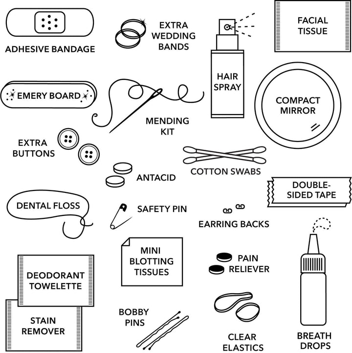 Pinch Provisions Activity Kit Velvet Minimergency Kits for Bridesmaids: Ivory