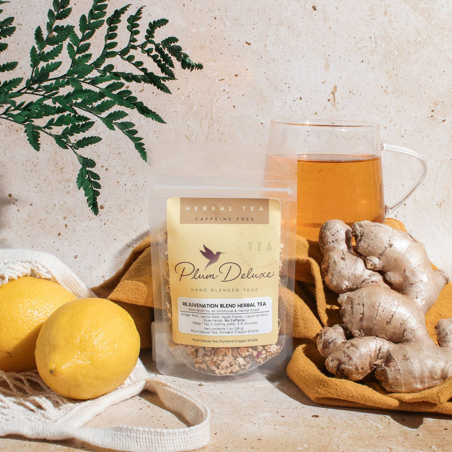 Plum Deluxe Tea Rejuvenation Lemon Ginger Herbal Tea