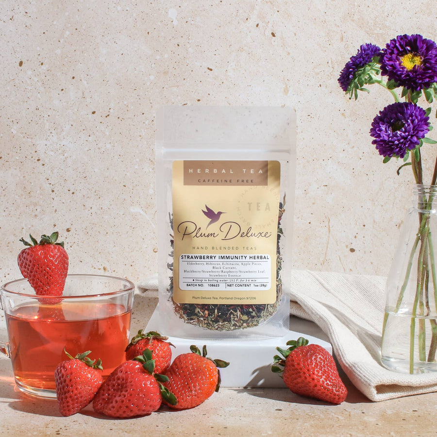 Plum Deluxe Tea Self Care Apricot Elderberry Herbal Tea