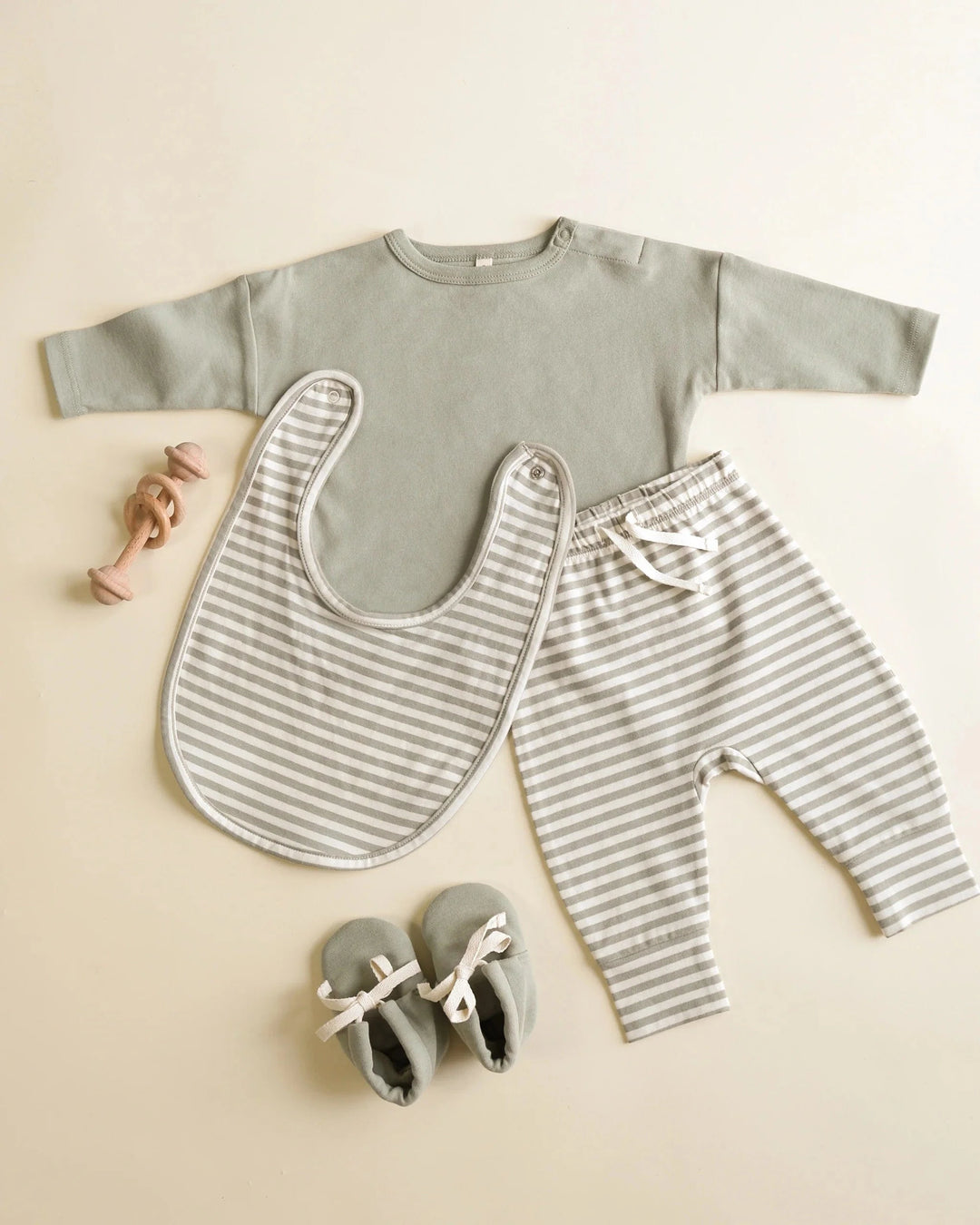 Quincy Mae Baby Drawstring Pant - Fern Stripe